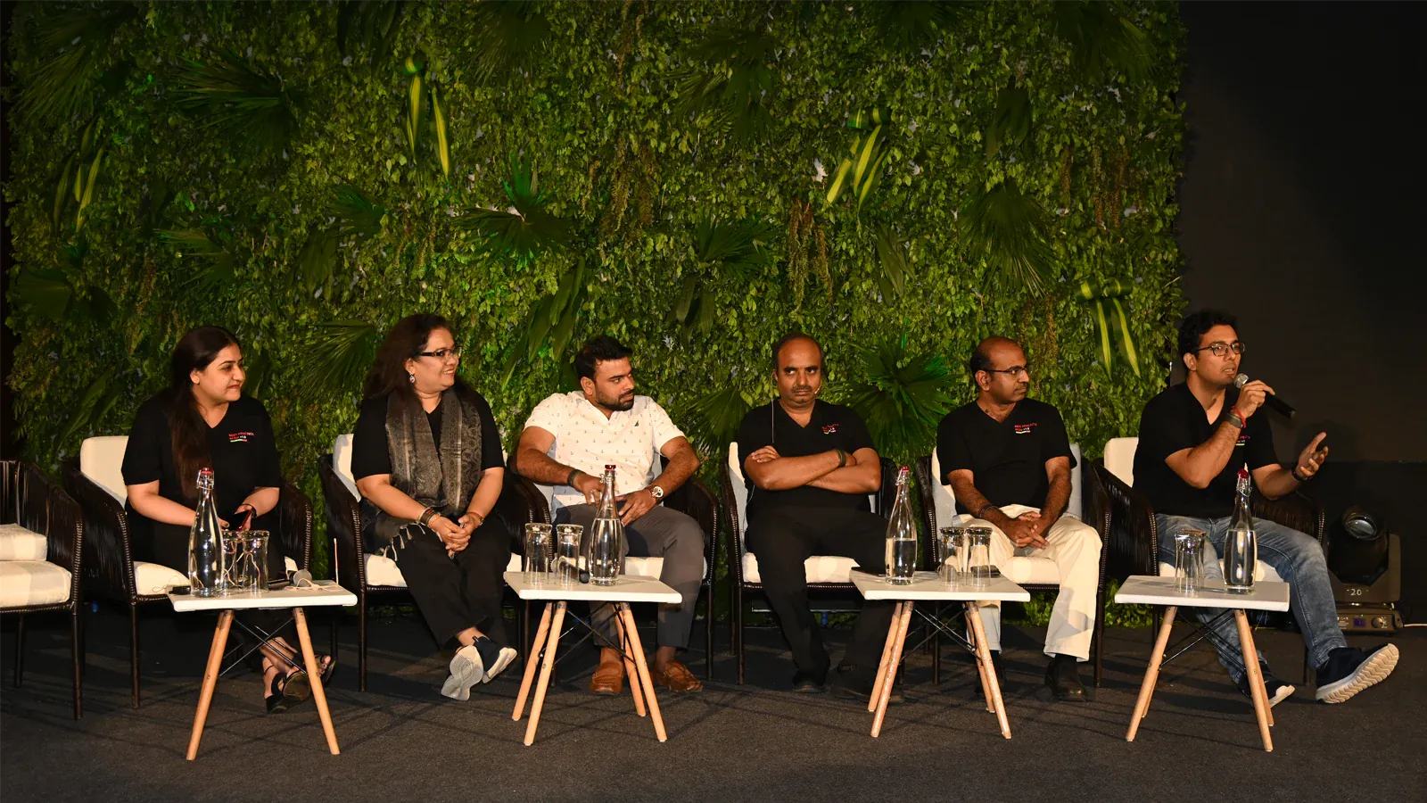 Corporate summit stage with speakers